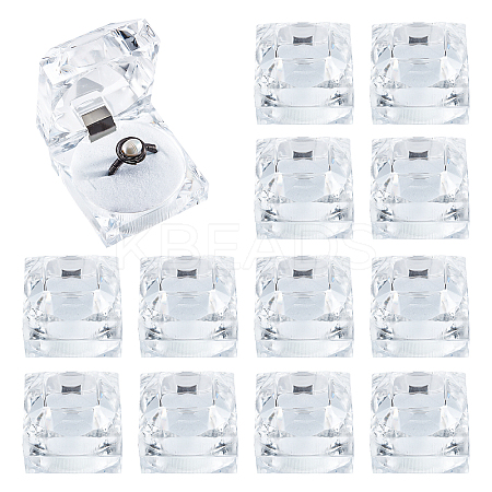 Acrylic Jewelry Ring Box LS-CON-WH0085-10A-1