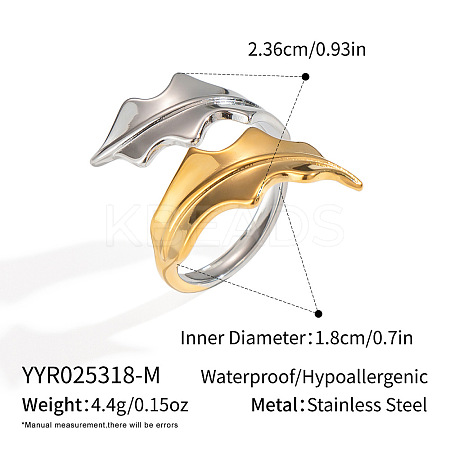 304 Stainless Steel Adjustable Cuff Open Rings for Women SA2052-2-1