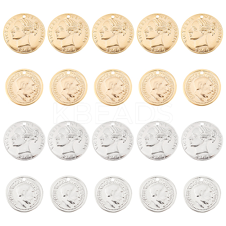 32Pcs 4 Style Brass Charms KK-BC0009-53-1