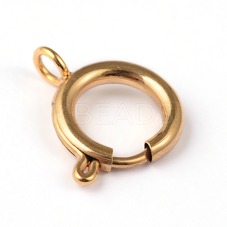 Ion Plating(IP) 304 Stainless Steel Spring Ring Clasps STAS-E104-09B-1