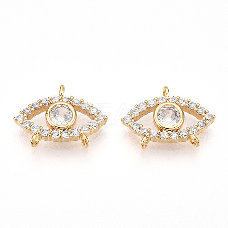 Brass Pave Clear Cubic Zirconia Charms KK-N254-170G-1