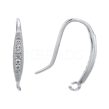 Anti-Tarnish Rhodium Plated 925 Sterling Silver Earring Hooks STER-K168-096P-1
