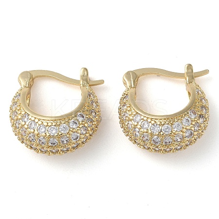 Rack Plating Brass Micro Pave Cubic Zirconia Hoop Earrings EJEW-M230-10G-1