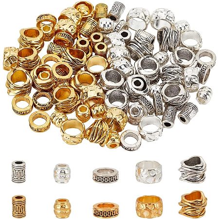 100Pcs 10 Style Tibetan Style Alloy Beads FIND-NB0002-99-1