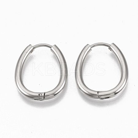 Tarnish Resistant 201 Stainless Steel Huggie Hoop Earrings STAS-T050-027P-1