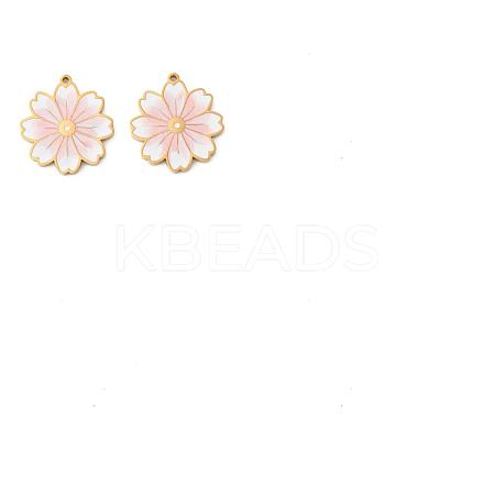 10Pcs 304 Stainless Steel Enamel Pendants STAS-CJD0001-02-1