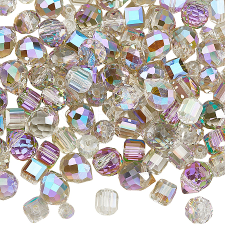 114Pcs Transparent Electroplate Glass Beads GLAA-PA0001-17C-1