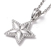 Non-Tarnish 304 Stainless Steel Pentagram Pendant Necklace for Women STAS-E154-23P-1