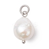Natural Baroque Pearl Keshi Pearl Pendants PALLOY-JF04627-02-3