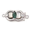 Brass Micro Pave Clear Cubic Zirconia Shell Hook and S-Hook Clasps KK-S388-27P-1