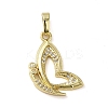 Brass Micro Pave Cubic Zirconia Pendants KK-U005-03A-G-1