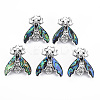 Natural Paua Shell Cicada Brooch PALLOY-Q438-005A-RS-4