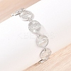 Flat Round with Virgin Mary Brass Link Chain for Women BJEW-K248-06B-P-3