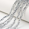 Electroplate Transparent Glass Beads Strands EGLA-A034-T8mm-M16-1