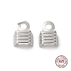 Anti-Tarnish Rhodium Plated 925 Sterling Silver Folding Crimp Ends STER-D006-25P-1