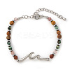 304 Stainless Steel Wave Link Bracelets NC8971-1-5