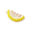 Glass Seed Beaded Lemon Slice Pendants PALLOY-MZ00813-3