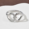 304 Stainless Steel Cubic Zirconia Finger Rings for Women RJEW-F189-05P-3