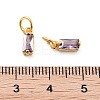 Brass Micro Pave Cubic Zirconia Charms ZIRC-F111-03G-12-3