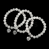 8.5mm Round Natural Quartz Crystal Rock Crystal Beaded Stretch Bracelets BJEW-C074-01N-1