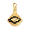 Brass Clear Cubic Zirconia Eye Pendants KK-U058-51G-1