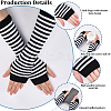 4 Pairs 4 Colors Acrylic Fiber Yarn Knitting Fingerless Gloves AJEW-GF0010-88-5