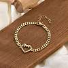 Brass Micro Pave Clear Cubic Zirconia Link Bracelets BJEW-Z082-03G-02-1