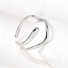 304 Stainless Steel Open Cuff Rings for Women RJEW-K313-13P-3