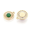 Dyed Natural White Jade Flat Round Charms STAS-N123-03G-03-2