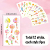 36Pcs 2 Style PVC Waterproof Self-Adhesive Picture Stickers STIC-SP0001-09B-2