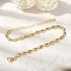 Brass Link Chain Bracelets for Women BJEW-K298-09G-1