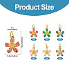 6Pcs 6 Colors Brass Micro Pave Cubic Zirconia Pendants KK-TA0002-10G-4