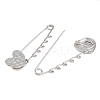Heart Face 304 Stainless Steel Safety Pins Brooch Findings SA-CBA098D-15B-P05-2
