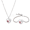 1Pc Alloy Heart Link Silder Bracelets SJEW-OC0001-01-1