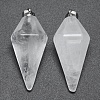 Natural Quartz Crystal Pointed Pendants X-KK-E757-F-08P-1