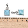 2Pcs Natural Larimar Square Coin Pendants SJEW-D300-01P-3