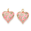 Real 18K Gold Plated Brass Micro Pave Clear Cubic Zirconia Pendants KK-E068-VB216-1-1