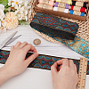 National Style Polyester Jacquard Flower Ribbon for Garment Accessories OCOR-WH0097-39B-3