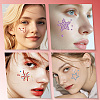 6 Styles Resin & Terylene & Acrylic Face Painting Stickers AJEW-SP0002-66-6