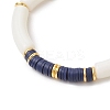 2Pcs 2 Styles Handmade Flower Porcelain Ceramic Round Beads Stretch Bracelets & Polymer Clay Heishi Beads Stretch Bracelets BJEW-JB12071-4