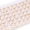 Heart Brass Micro Pave Clear Cubic Zirconia Dangle Stud Earrings PEAR-N017-07B-5