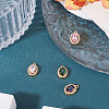 4Pcs 4 Colors Brass Micro Pave Cubic Zirconia Pendants KK-TA0002-58-5