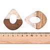 Transparent Resin and Walnut Wood Pendants RESI-T057-07N-4