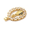 Rack Plating Brass Micro Pave Clear Cubic Zirconia Pendants KK-F853-20G-3