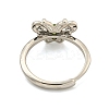 Butterfly Brass Adjustable Rings RJEW-G317-05P-4