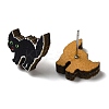 Wood Stud Earrings EJEW-Z054-02G-2