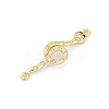 Brass Clear & Green Cubic Zirconia Snake Connector Charms KK-D317-149G-2