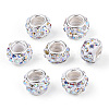 Polymer Clay Rhinestone European Beads CPDL-T001-05-1