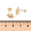 Ice Cream Brass Micro Pave Clear Cubic Zirconia Stud Earrings EJEW-A135-13G-5