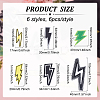 36Pcs 6 Style Lightning Bolt Polyester Computerized Embroidery Iron on Patches PATC-FG0001-14-2